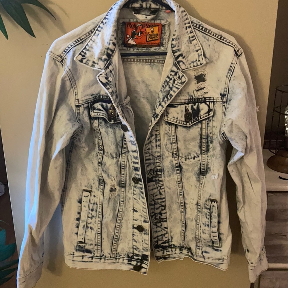 Rolling papers Denim paint distressed jacket